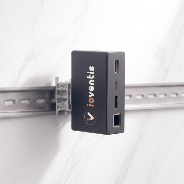 ioventis Gateway auf Hutschiene montiert